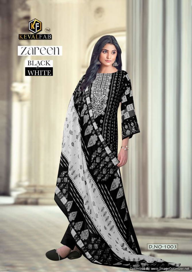 Zareen Black And White By Keval Printed Cotton Dress Material Wholesale Market In Surat